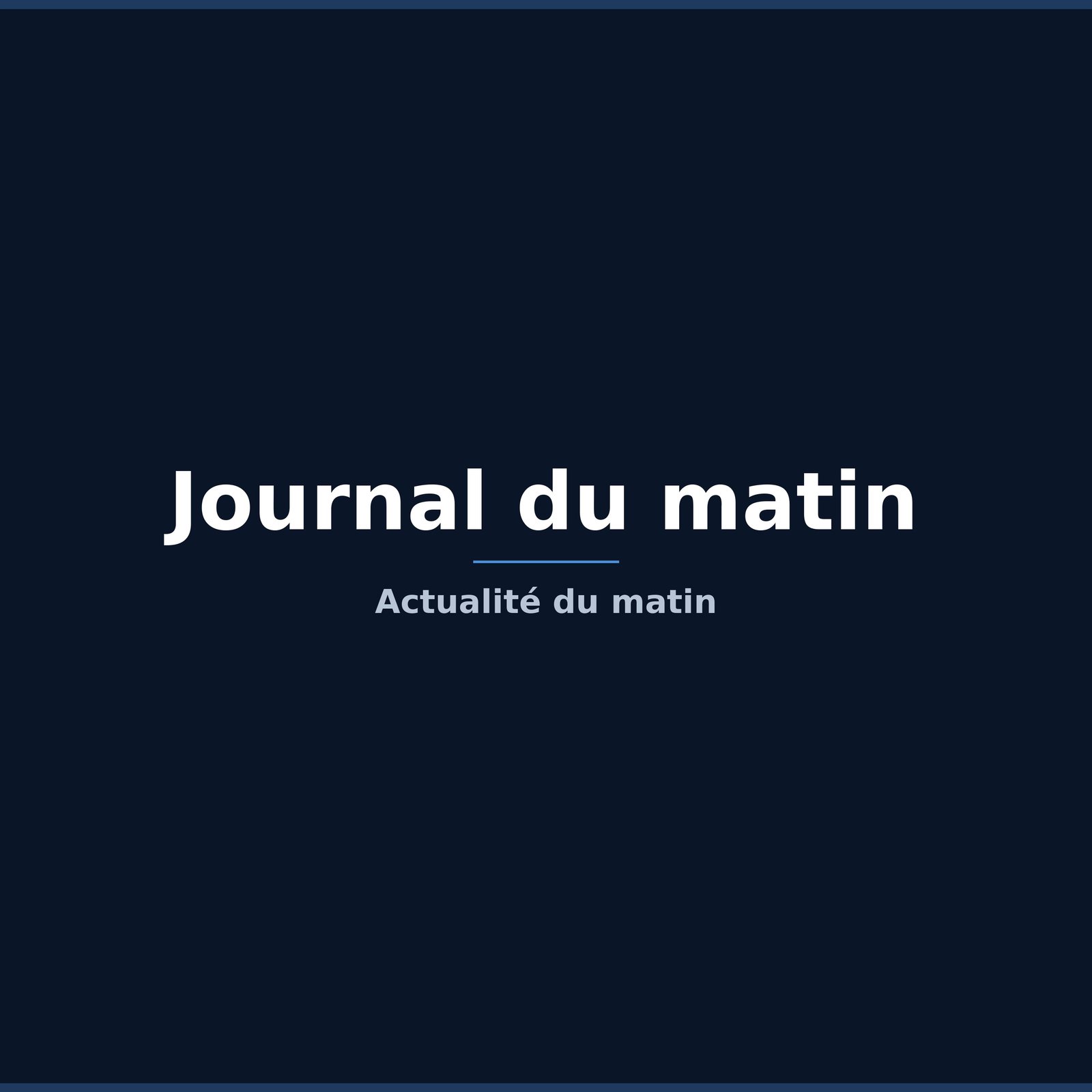 Journal du matin